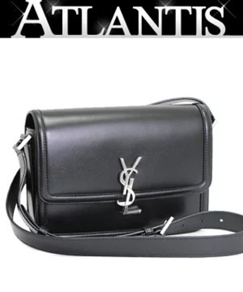 SAINT LAURENT PARIS Solferino Shoulder Bag Leather Black